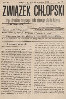 Związek Chłopski : organ stronnictwa chłopskiego i klubu sejmowego katolicko-ludowego. 1899, nr 27