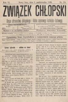 Związek Chłopski : organ stronnictwa chłopskiego i klubu sejmowego katolicko-ludowego. 1899, nr 28