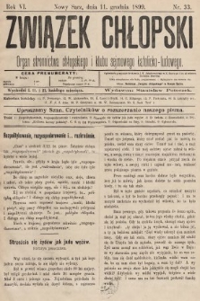 Związek Chłopski : organ stronnictwa chłopskiego i klubu sejmowego katolicko-ludowego. 1899, nr 33