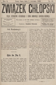 Związek Chłopski : organ stronnictwa chłopskiego i klubu sejmowego katolicko-ludowego. 1903, nr 22