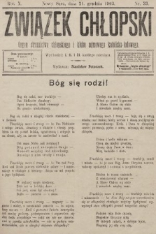Związek Chłopski : organ stronnictwa chłopskiego i klubu sejmowego katolicko-ludowego. 1903, nr 33