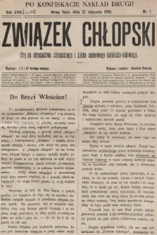 Związek Chłopski : organ stronnictwa chłopskiego i klubu sejmowego katolicko-ludowego. 1906, nr 1 (po konfiskacie nakład drugi)