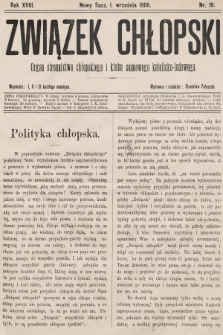 Związek Chłopski : organ stronnictwa chłopskiego i klubu sejmowego katolicko-ludowego. 1906, nr 19