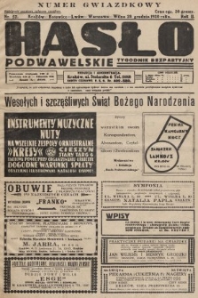 Hasło Podwawelskie : tygodnik bezpartyjny. 1930, nr 52