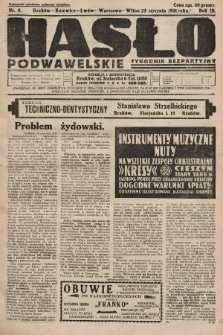 Hasło Podwawelskie : tygodnik bezpartyjny. 1931, nr 4