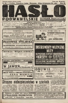 Hasło Podwawelskie : tygodnik bezpartyjny. 1931, nr 15