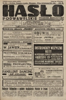 Hasło Podwawelskie : tygodnik bezpartyjny. 1931, nr 17