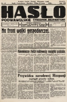 Hasło Podwawelskie : tygodnik bezpartyjny. 1936, nr 35