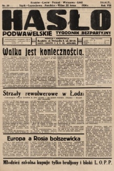 Hasło Podwawelskie : tygodnik bezpartyjny. 1936, nr 36