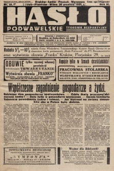 Hasło Podwawelskie : tygodnik bezpartyjny. 1931, nr 51
