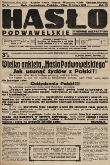 Hasło Podwawelskie : tygodnik bezpartyjny. 1934, nr 9