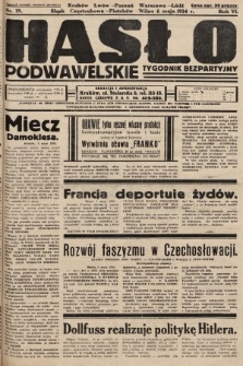 Hasło Podwawelskie : tygodnik bezpartyjny. 1934, nr 19