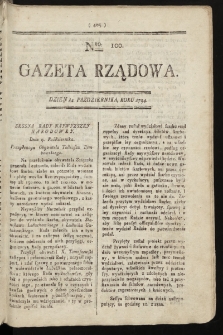 Gazeta Rządowa. 1794, nr 100