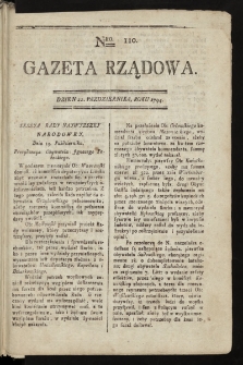 Gazeta Rządowa. 1794, nr 110