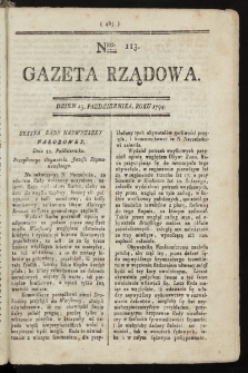Gazeta Rządowa. 1794, nr 113