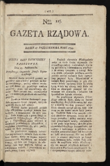 Gazeta Rządowa. 1794, nr 115