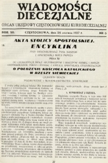Wiadomości Diecezjalne : organ urzędowy Częstochowskiej Kurji Biskupiej. 1938, nr 3