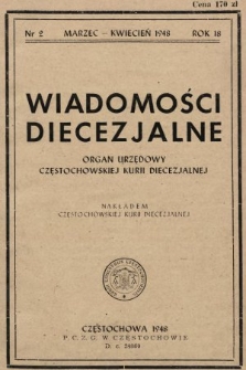 Wiadomości Diecezjalne : organ urzędowy Częstochowskiej Kurii Diecezjalnej. 1948, nr 2