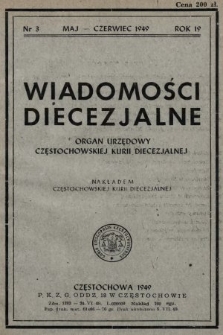 Wiadomości Diecezjalne : organ urzędowy Częstochowskiej Kurii Diecezjalnej. 1949, nr 3
