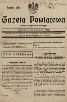 Gazeta Powiatowa Powiatu Świętochłowickiego = Kreisblattdes Kreises Świętochłowice. 1930, nr 3