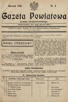 Gazeta Powiatowa Powiatu Świętochłowickiego = Kreisblattdes Kreises Świętochłowice. 1935, nr 3