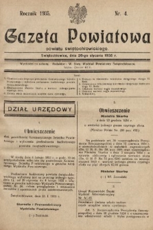 Gazeta Powiatowa Powiatu Świętochłowickiego = Kreisblattdes Kreises Świętochłowice. 1935, nr 4