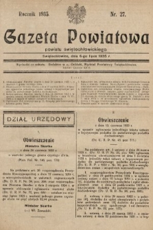 Gazeta Powiatowa Powiatu Świętochłowickiego = Kreisblattdes Kreises Świętochłowice. 1935, nr 27