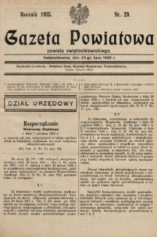 Gazeta Powiatowa Powiatu Świętochłowickiego = Kreisblattdes Kreises Świętochłowice. 1935, nr 29