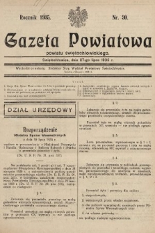 Gazeta Powiatowa Powiatu Świętochłowickiego = Kreisblattdes Kreises Świętochłowice. 1935, nr 30