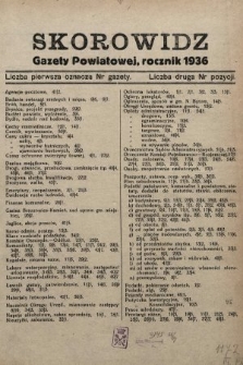 Gazeta Powiatowa Powiatu Świętochłowickiego = Kreisblattdes Kreises Świętochłowice. 1936, skorowidz rocznik 1936