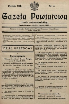 Gazeta Powiatowa Powiatu Świętochłowickiego = Kreisblattdes Kreises Świętochłowice. 1936, nr 4