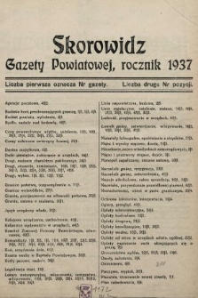 Gazeta Powiatowa Powiatu Świętochłowickiego = Kreisblattdes Kreises Świętochłowice. 1937, skorowidz rocznik 1937