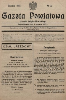 Gazeta Powiatowa Powiatu Świętochłowickiego = Kreisblattdes Kreises Świętochłowice. 1937, nr 2