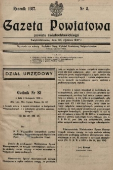 Gazeta Powiatowa Powiatu Świętochłowickiego = Kreisblattdes Kreises Świętochłowice. 1937, nr 5