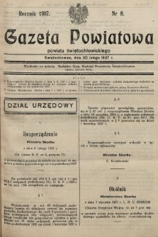 Gazeta Powiatowa Powiatu Świętochłowickiego = Kreisblattdes Kreises Świętochłowice. 1937, nr 8