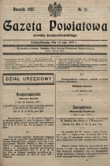 Gazeta Powiatowa Powiatu Świętochłowickiego = Kreisblattdes Kreises Świętochłowice. 1937, nr 21