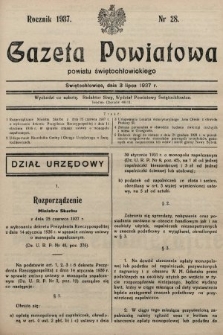 Gazeta Powiatowa Powiatu Świętochłowickiego = Kreisblattdes Kreises Świętochłowice. 1937, nr 28