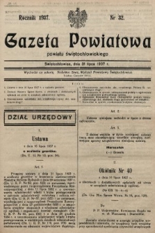 Gazeta Powiatowa Powiatu Świętochłowickiego = Kreisblattdes Kreises Świętochłowice. 1937, nr 32
