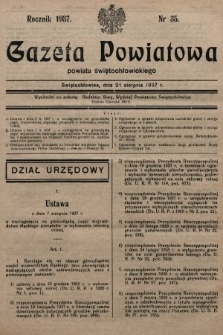 Gazeta Powiatowa Powiatu Świętochłowickiego = Kreisblattdes Kreises Świętochłowice. 1937, nr 35