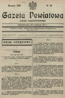 Gazeta Powiatowa Powiatu Świętochłowickiego = Kreisblattdes Kreises Świętochłowice. 1937, nr 46