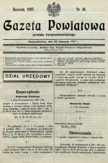 Gazeta Powiatowa Powiatu Świętochłowickiego = Kreisblattdes Kreises Świętochłowice. 1937, nr 48