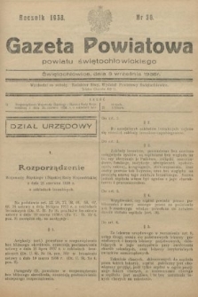 Gazeta Powiatowa Powiatu Świętochłowickiego = Kreisblattdes Kreises Świętochłowice. 1938, nr 36