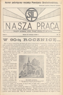 Nasza Praca : tygodnik wydawany przez Zarząd Główny TSL we Lwowie. 1936, nr 8