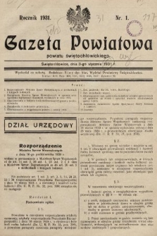 Gazeta Powiatowa Powiatu Świętochłowickiego = Kreisblattdes Kreises Świętochłowice. 1931 [całość]
