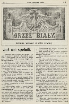 Orzeł Biały : tygodnik, wychodzi na każdą niedzielę. 1925, nr 4