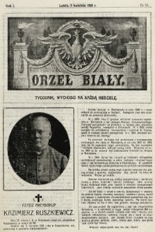 Orzeł Biały : tygodnik, wychodzi na każdą niedzielę. 1925, nr 14