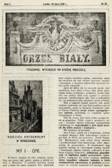 Orzeł Biały : tygodnik, wychodzi na każdą niedzielę. 1925, nr 29