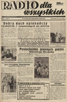 Radio dla Wszystkich : popularny tygodnik radiowy. 1939, nr 6