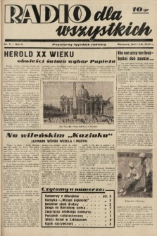 Radio dla Wszystkich : popularny tygodnik radiowy. 1939, nr 9