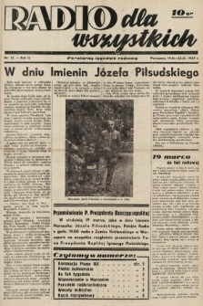 Radio dla Wszystkich : popularny tygodnik radiowy. 1939, nr 12
